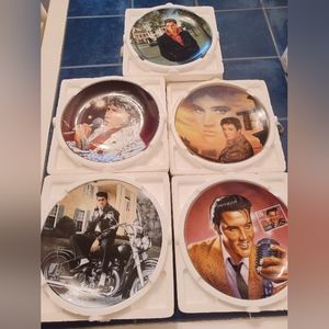 Lot of 5 Bradford Exchange Elvis Presley collectable plats.